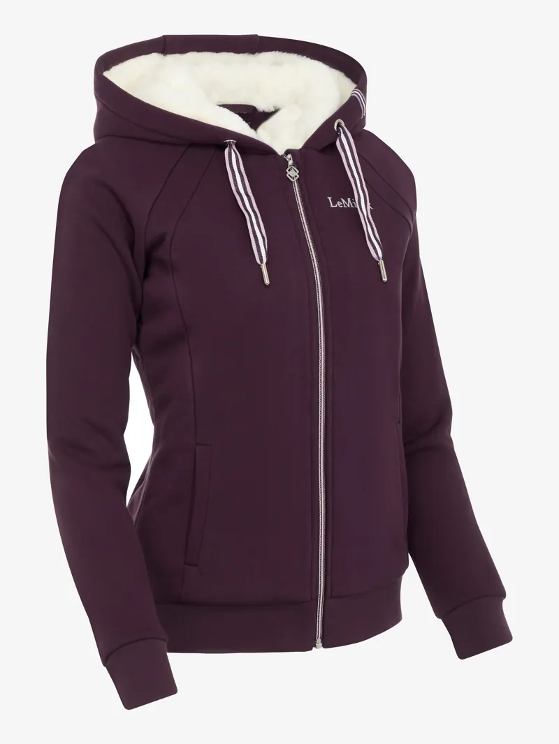 LeMieux Sherpa Lined Fleece Hoodie Ladies in Fig-1